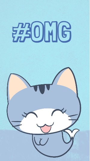 Instagram Story Cat Kitten Omg Cute Cartoon Illustration