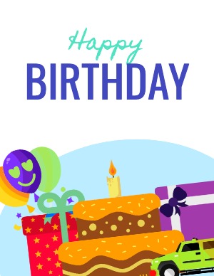 A4 Flyer Onepager Newletter Birthday Party Fun Celebration
