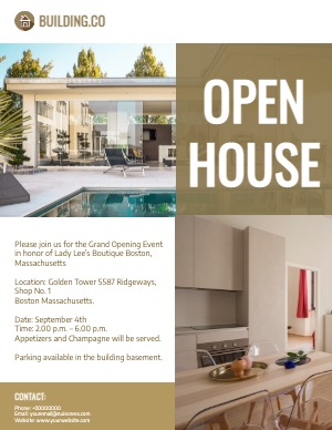 A4 Flyer Onepager Newletter Home Building Realtor Real Estate Home House