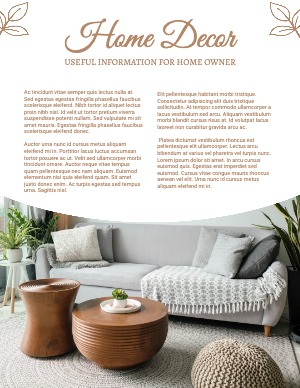 A4 Document Flyer Interior Home House Housing Furniture