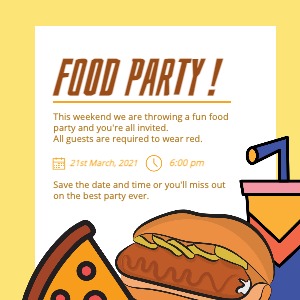 Insteagram Food Party Invitation Event Fun