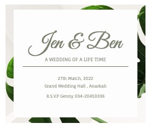 Facebook Post Wedding Inviation Invite Marraige Card Greeting Rsvp