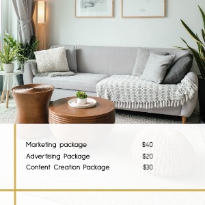 Instagram Post Pricing Table Packages Interior Design Buisiness
