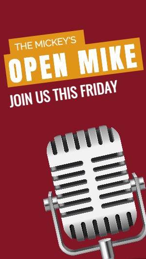 Instagram Story Mike Open Mike Event Comedy Hummor Fun Event Announcement
