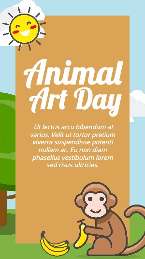 Instagram Story Animal Monkey Art Children Caroon Drawing Fun Funny Jungle