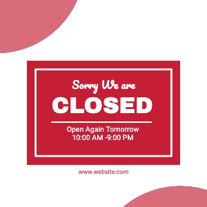 Facebook Post Closed Signage